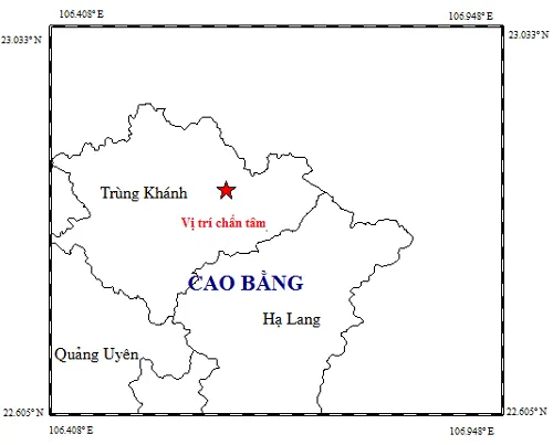 Động đất mạnh 5.4 độ richter tại huyện Trùng Khánh, tỉnh Cao Bằng