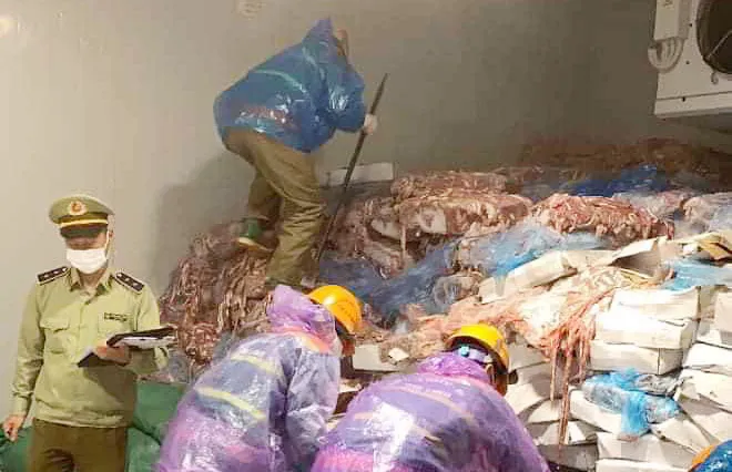 Rùng mình trước “tổng kho” 72 tấn lòng heo thối