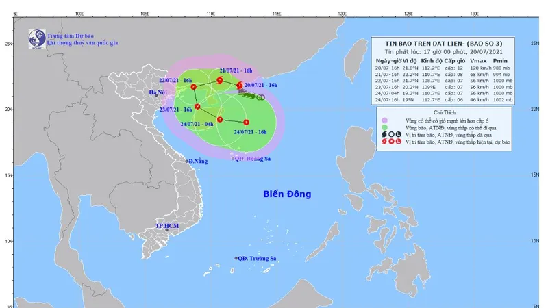 Bão số 3 sẽ vòng trở lại Biển Đông