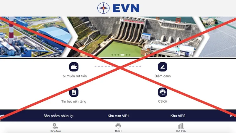 Tiếp tục xuất hiện trang web giả mạo EVN