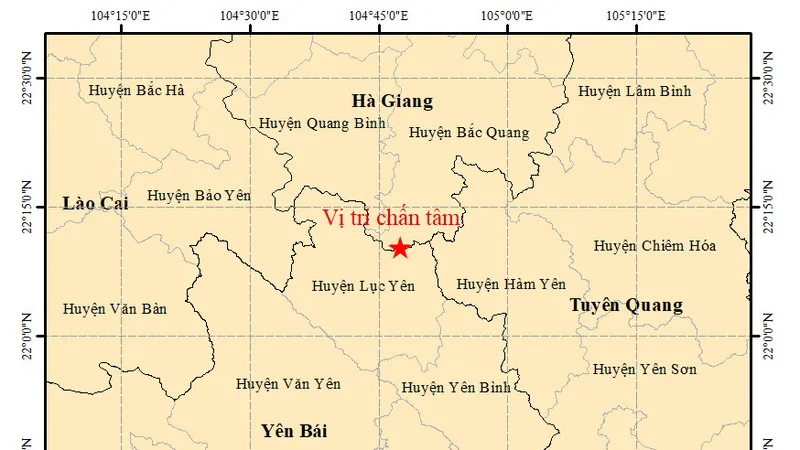 Động đất tại Lục Yên (tỉnh Yên Bái) và Nho Quan (tỉnh Ninh Bình)