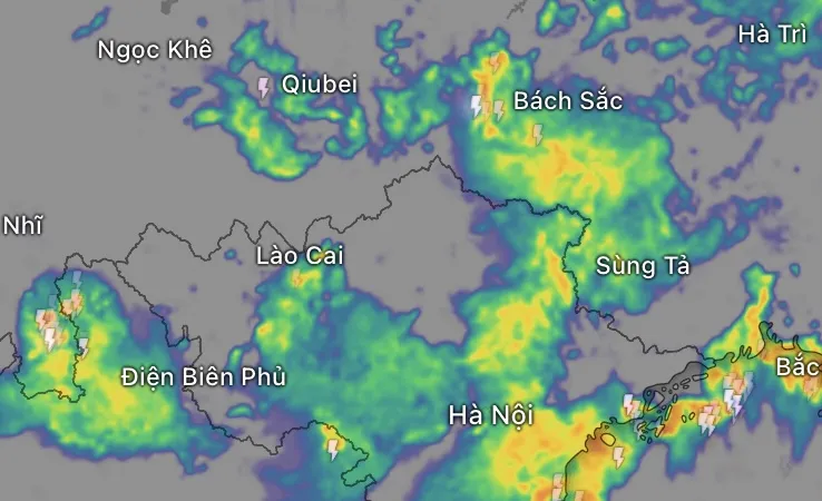 “Túi nước lớn” treo ở miền Bắc, nhiều nơi mưa lớn