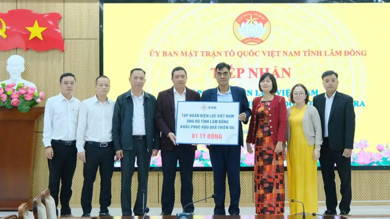EVN hỗ trợ 2 tỷ đồng giúp Lâm Đồng và Khánh Hòa khắc phục mưa lũ