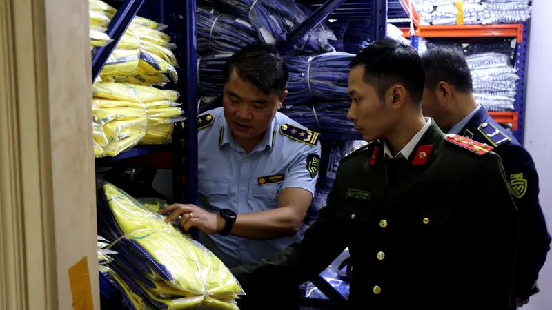 Tạm giữ hơn 6.400 bộ quần áo có dấu hiệu giả mạo các nhãn hiệu nổi tiếng thế giới