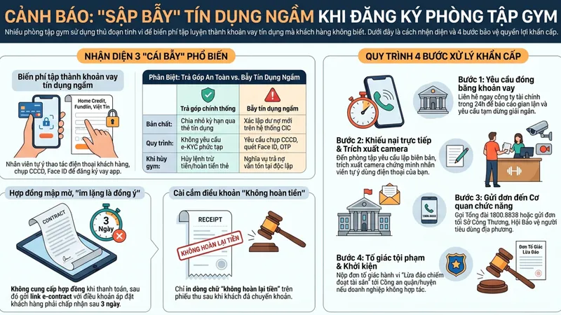 Cảnh báo chiêu “biến” phí tập gym thành khoản vay