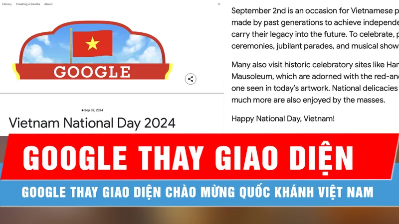Google đã thay đổi giao diện mừng ngày Quốc khánh của Việt Nam (ảnh chụp màn hình)