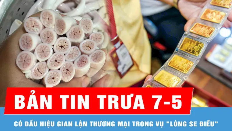 Bản tin trưa 7-5: Có dấu hiệu gian lận thương mại trong vụ "lòng xe điếu"; Giá vàng miếng SJC cao hơn thế giới khoảng 16 triệu đồng/lượng
