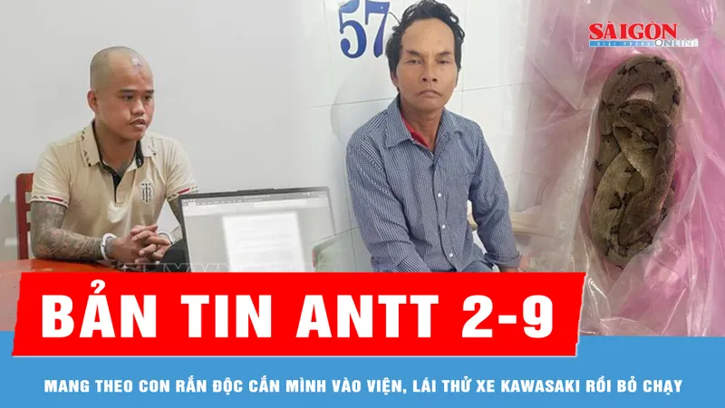 Bản tin ANTT 2-9: Mang theo con rắn độc cắn mình vào viện, người đàn ông được cứu kịp thời; Bắt đối tượng lái thử xe Kawasaki rồi bỏ chạy