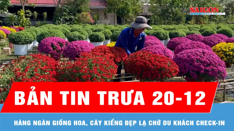 Bản tin trưa 20-12: Hàng ngàn giống hoa, cây kiểng đẹp lạ chờ du khách check-in