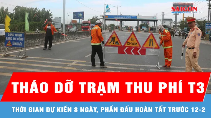 TPHCM: Tháo dỡ trạm thu phí T3 trên quốc lộ 51