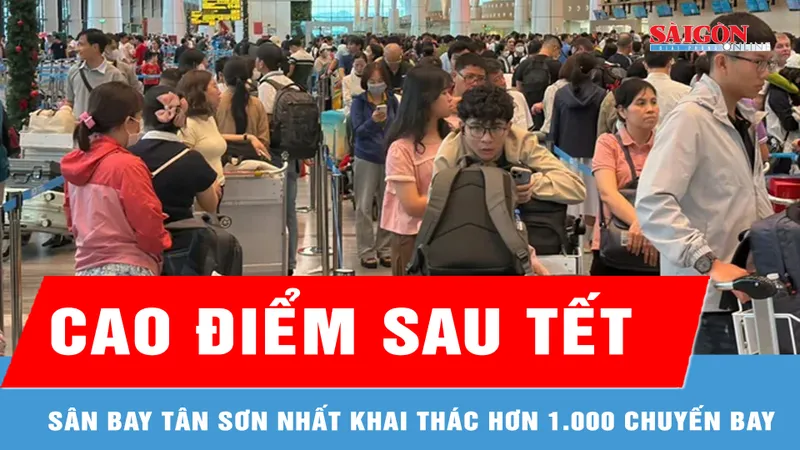 Ngày 23-2, sân bay Tân Sơn Nhất khai thác 1.038 chuyến bay với hơn 171.000 hành khách 