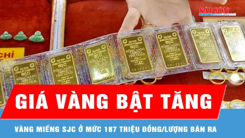 Sáng cuối tuần, giá vàng bật tăng 3 - 3,3 triệu đồng/lượng 