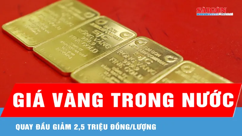 Sáng 9-3, giá vàng trong nước quay đầu giảm 2,5 triệu đồng/lượng