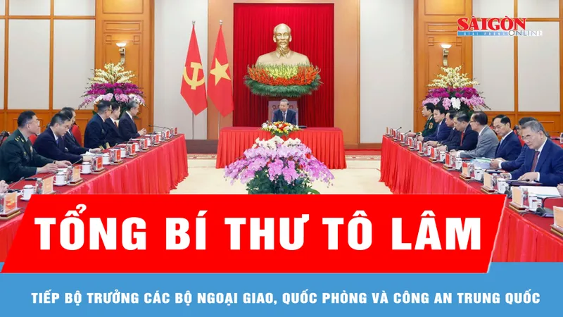 Tổng Bí thư Tô Lâm tiếp Bộ trưởng các Bộ Ngoại giao, Quốc phòng và Công an Trung Quốc
