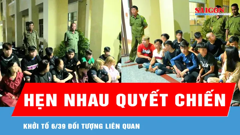 Khởi tố 6 đối tượng liên quan 39 người mang hung khí hẹn nhau quyết chiến