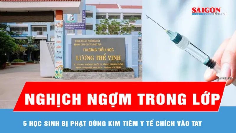 5 học sinh bị phạt dùng kim tiêm y tế chích vào tay 