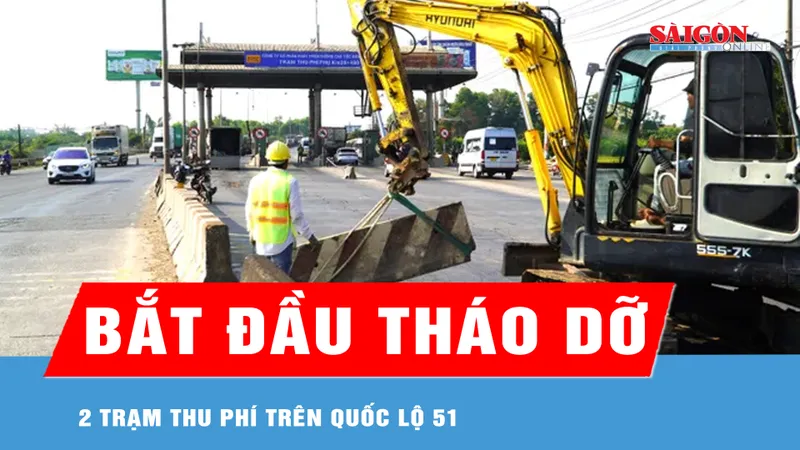 Bắt đầu tháo dỡ 2 trạm thu phí trên quốc lộ 51 