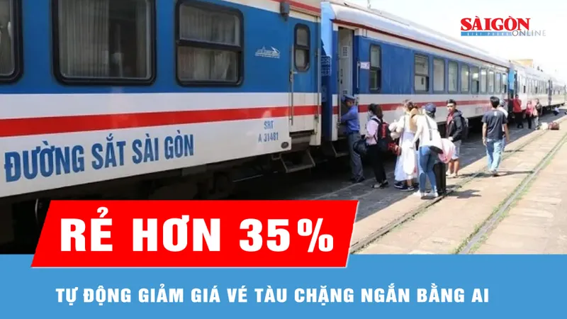 Vé tàu chặng ngắn rẻ hơn đến 35% nhờ tính năng "Giá vé linh hoạt"