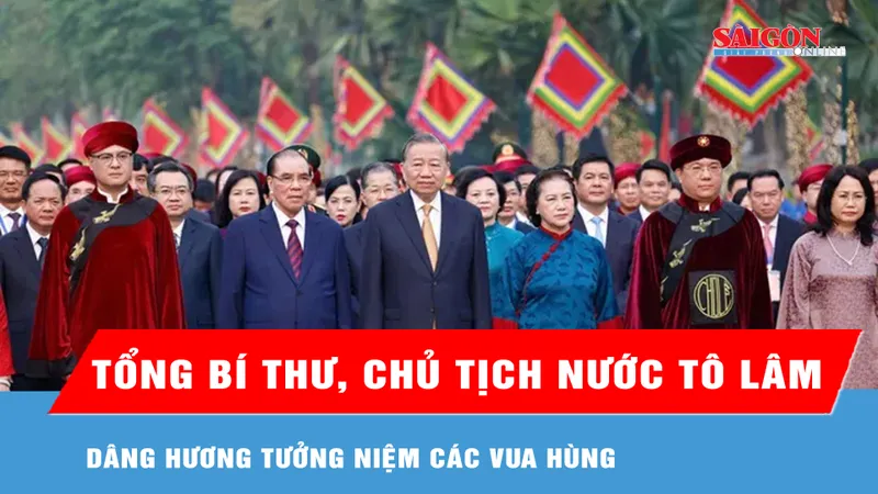 Tổng Bí thư, Chủ tịch nước Tô Lâm dâng hương tưởng niệm các Vua Hùng
