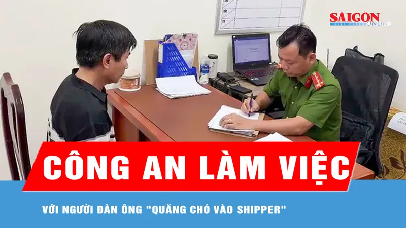 Công an làm việc với người đàn ông "quăng chó vào shipper"