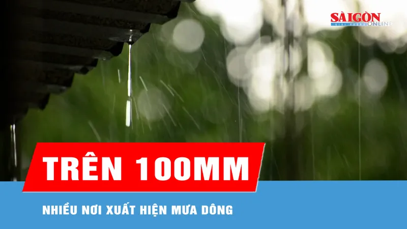 Mưa dông xuất hiện ở nhiều khu vực, có nơi trên 100mm