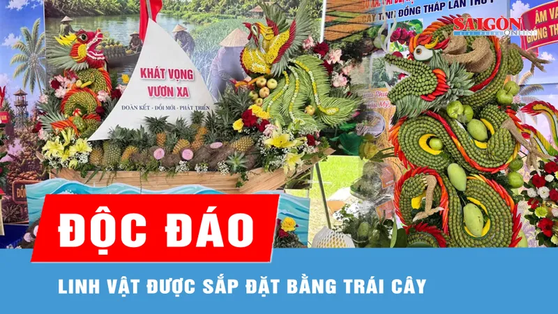 Độc đáo linh vật được sắp đặt bằng trái cây