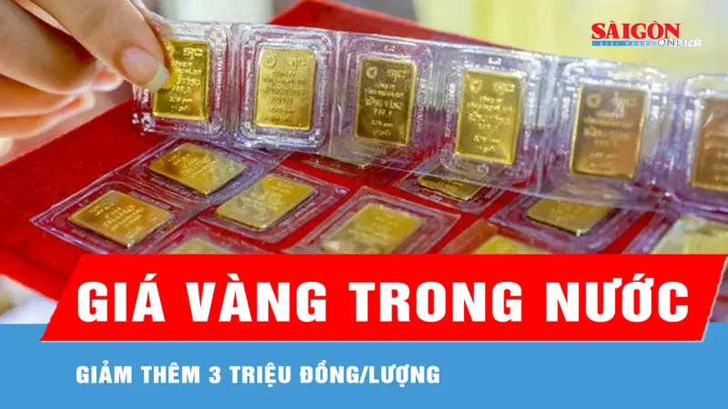 Sáng 6-6, giá vàng giảm thêm 3 triệu đồng/lượng 
