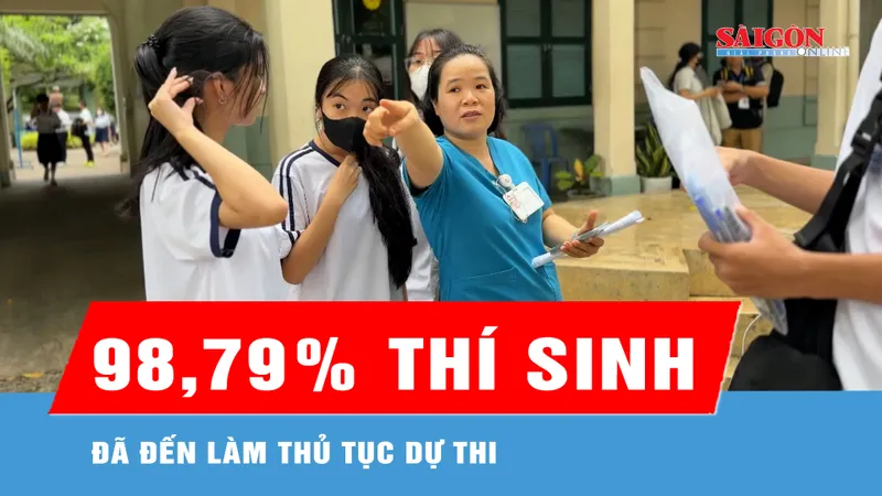 98,79% thí sinh đã đến làm thủ tục dự thi 