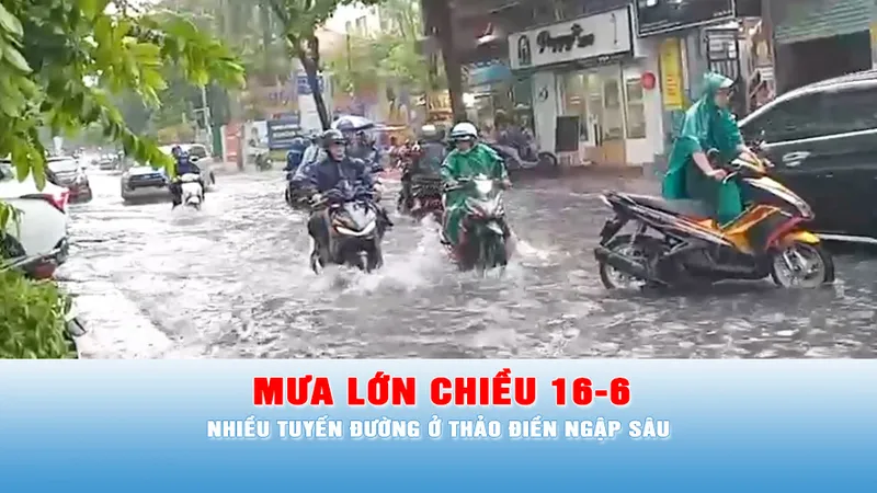 Podcast bản tin tối ngày 16-6: Mưa lớn chiều 16-6, nhiều tuyến đường ở Thảo Điền ngập sâu