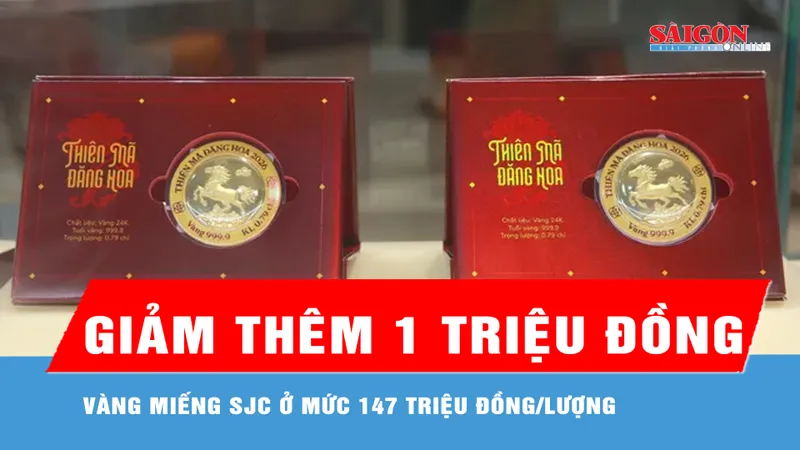 Giá vàng giảm thêm đến 1 triệu đồng/lượng so với sáng nay