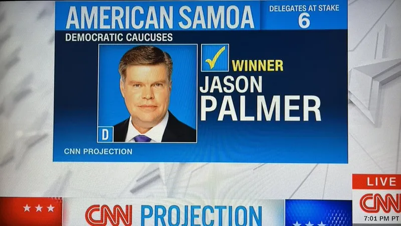 Ứng viên Jason Palmer chiến thắng trong cuộc bầu cử Siêu thứ Ba ở Samoa. Ảnh: CNN