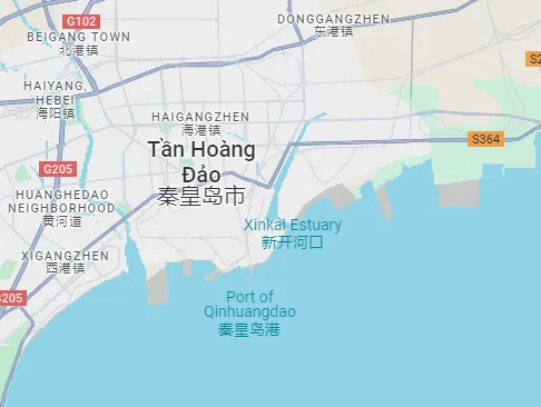 Ảnh chụp màn hình bản đồ TP Tần Hoàng Đảo, Hà Bắc, Trung Quốc