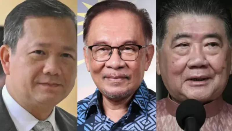 Từ trái sang: Thủ tướng Campuchia Hun Manet, Thủ tướng Malaysia Anwar Ibrahim và quyền Thủ tướng Thái Lan Phumtham Wechayachai (ảnh minh họa). Ảnh: Bangkok Post