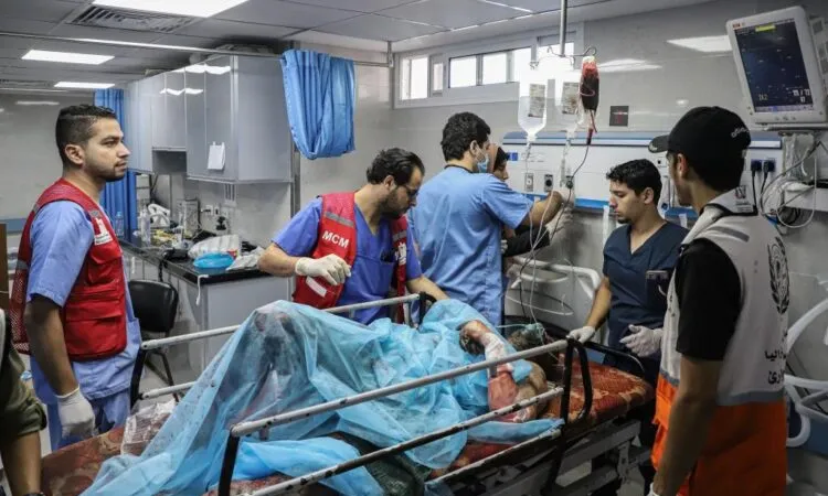 Bệnh nhân điều trị tại bệnh viện Al-Shifa ở Gaza. Ảnh: Weekly Voice 