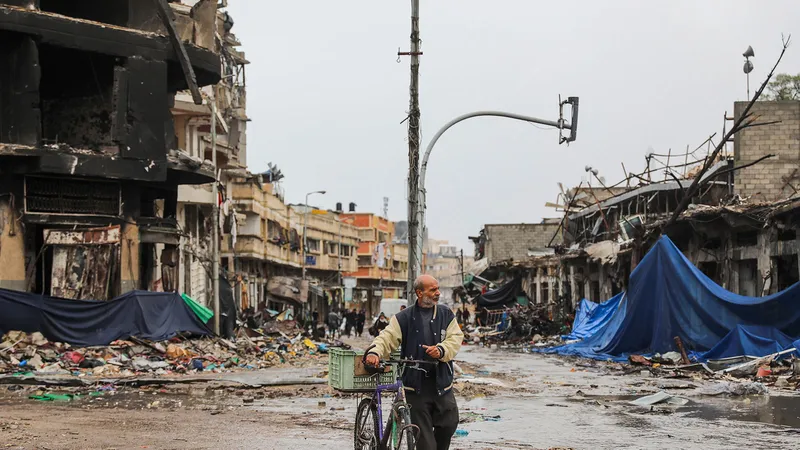 Dải Gaza sau lệnh ngừng bắn. Ảnh: AP