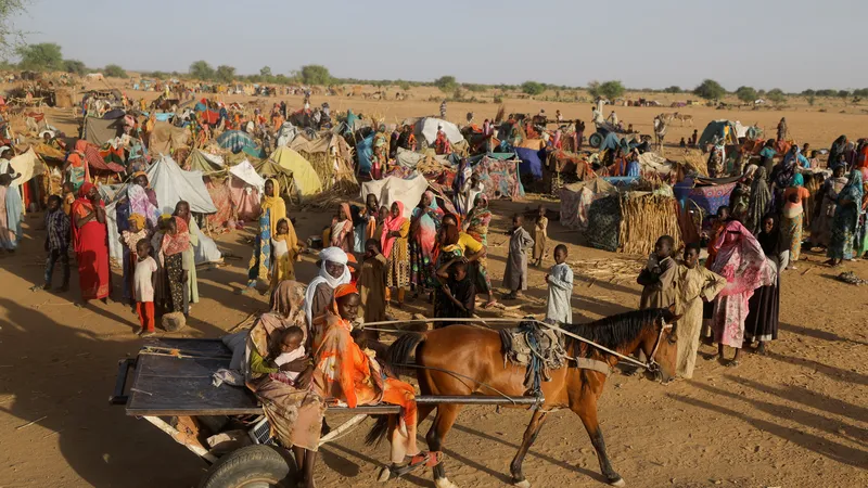 Người Sudan di tản do xung đột. Ảnh: REUTERS
