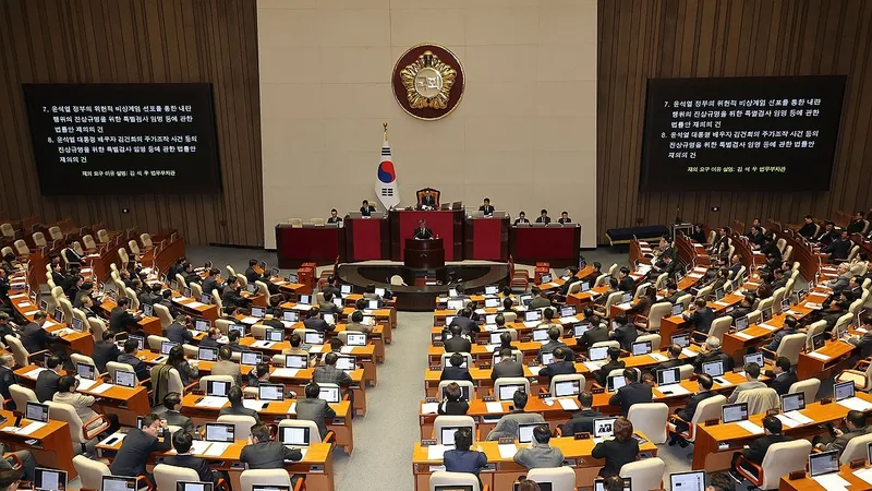 Quốc hội Hàn Quốc mở phiên họp vào ngày 8-1. Ảnh: YONHAP