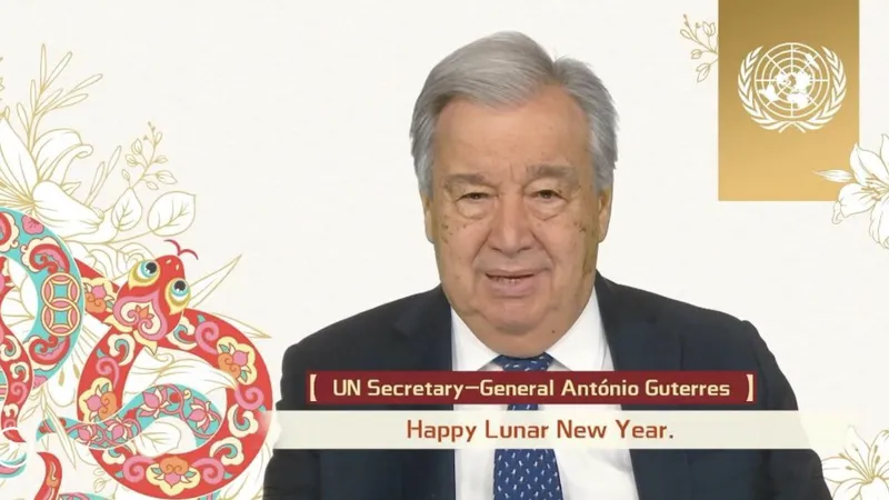 Tổng Thư ký Liên hợp quốc Antonio Guterres gửi thông điệp chúc mừng Tết Nguyên đán Ất Tỵ 2025. Ảnh: TÂN HOA XÃ 