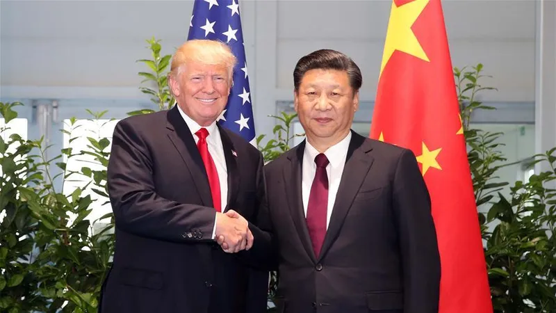 Tổng thống Mỹ Donald Trump và Chủ tịch Trung Quốc Tập Cận Bình tại Hội nghị G20 diễn ra ở Đức năm 2017. Ảnh: XINHUA 