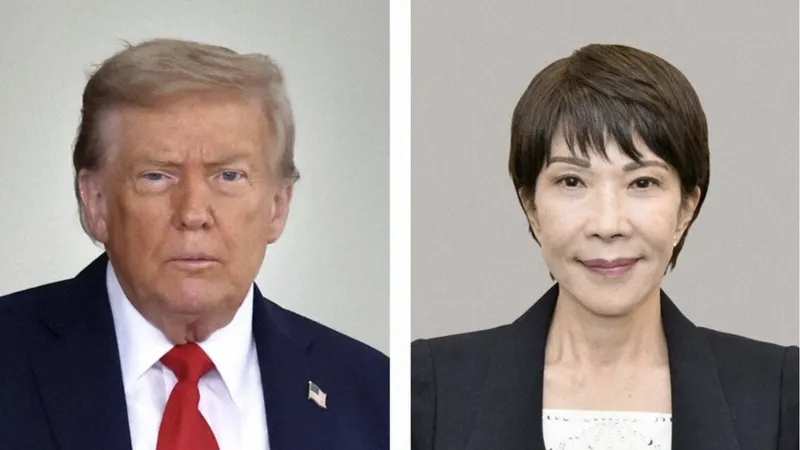 Tổng thống Mỹ Donald Trump và Thủ tướng Nhật Sanae Takaichi. Ảnh: KYODO