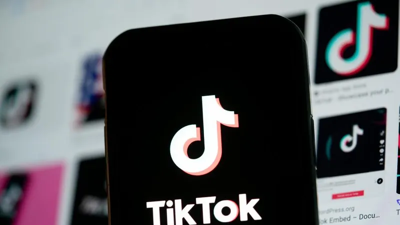 Ứng dụng TikTok trên điện thoại. Ảnh: XINHUA 
