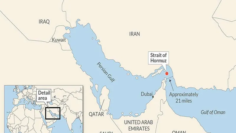 Vị trí của eo biển Hormuz. Ảnh: WANA NEWS 