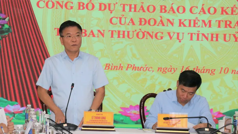 Phó Thủ tướng Lê Thành Long làm việc tại tỉnh Bình Phước về phòng chống tham nhũng, tiêu cực