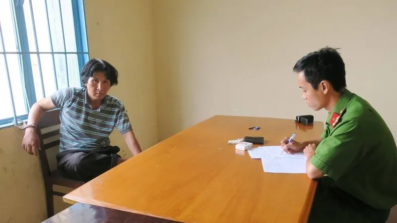 Đối tượng Tuấn tại cơ quan điều tra