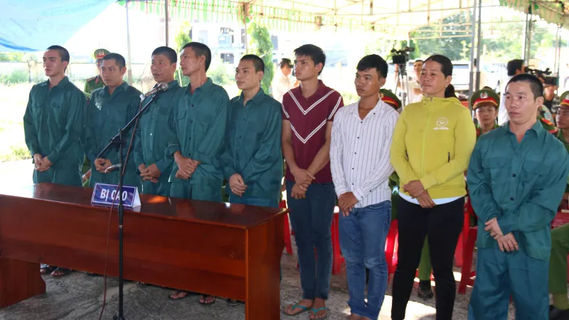 Các bị cáo tại phiên tòa