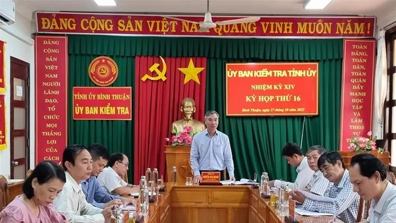 UBKT Tỉnh ủy Bình Thuận họp kỳ thứ 16. Ảnh UBKT Tỉnh ủy Bình Thuận