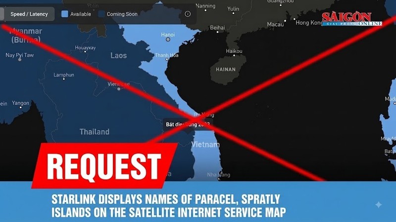 Starlink requested to display Paracel, Spratly Islands on satellite internet map