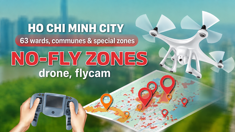 63 wards, communes and special zones fall within no-fly zone in Ho Chi Minh City