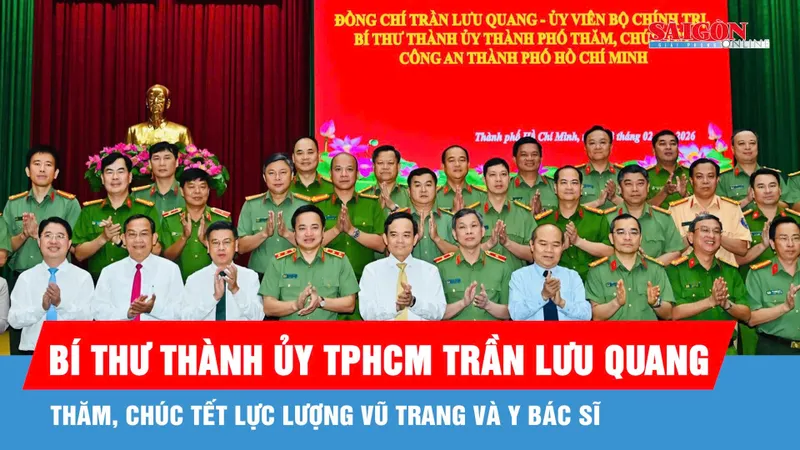 Bí thư Thành ủy TPHCM Trần Lưu Quang thăm, chúc tết lực lượng vũ trang và y bác sĩ