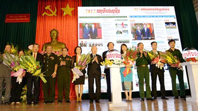 Báo Quân đội nhân dân điện tử ra mắt phiên bản tiếng Lào và tiếng Khmer